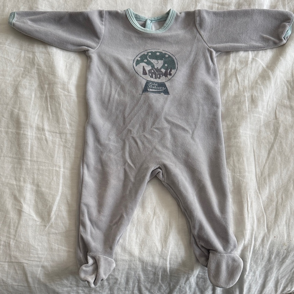 Petit Bateau Gray Baby One Piece